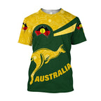Aboriginal Kangaroo Australia Top Tees Painting Summer Men T-Shirt 3D Printed T-Shirt Women Short Sleeve Oversized Clothing World Cup