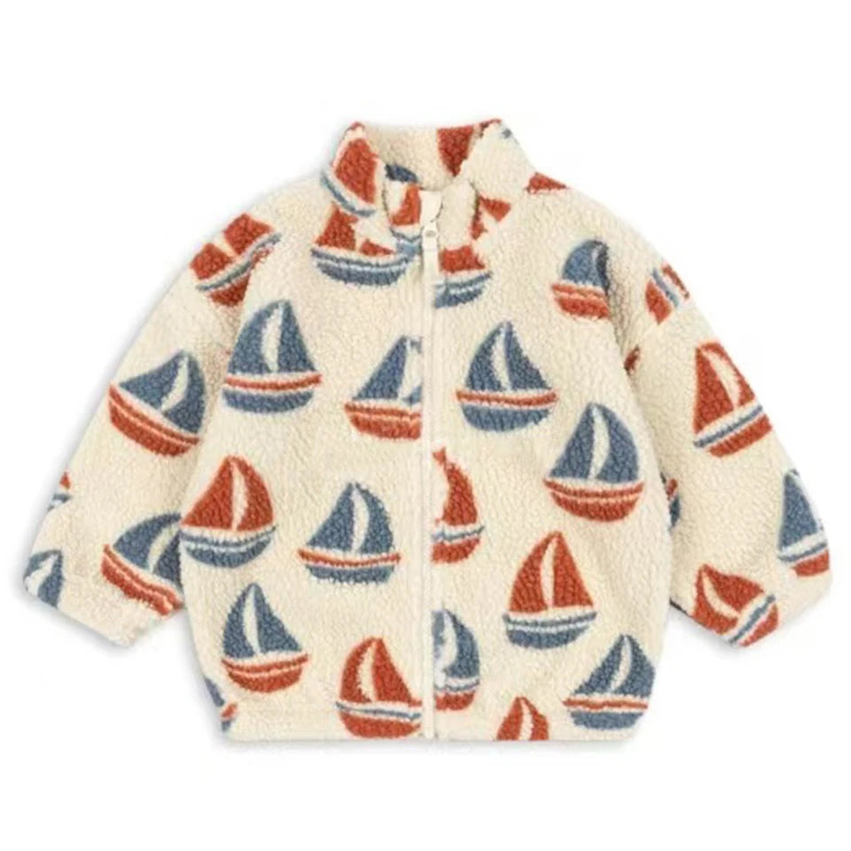 Jessy | Winter Children Cotton Warm Outerwear Clothing Girls Print Jackets Baby Boys Plus Fleece Jackets Children's Clothing