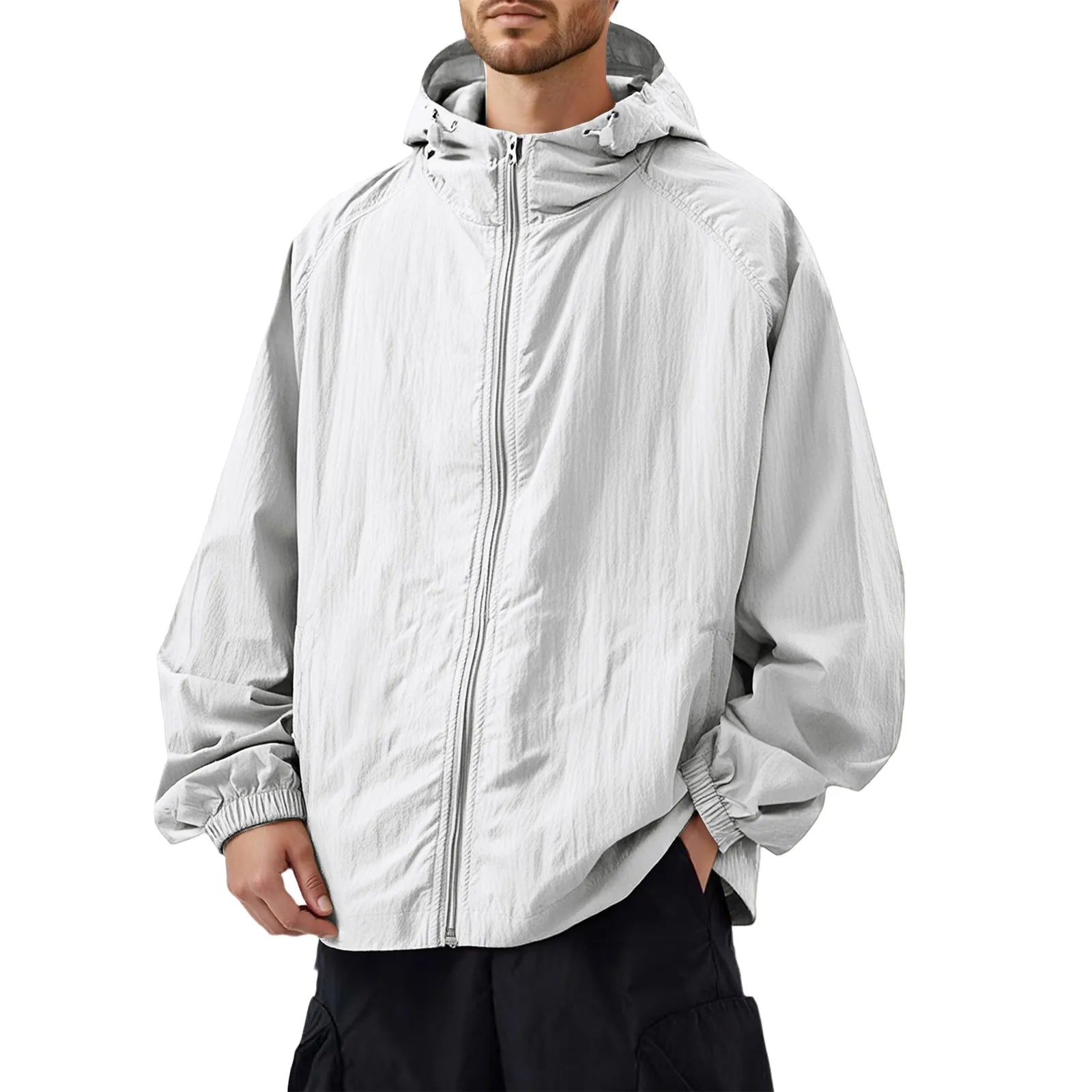 Liam | Men's Outdoor Casual Loose Sun Protection Clothing Punch Coat Waterproof Quick-Drying Loose Hooded Jacket.