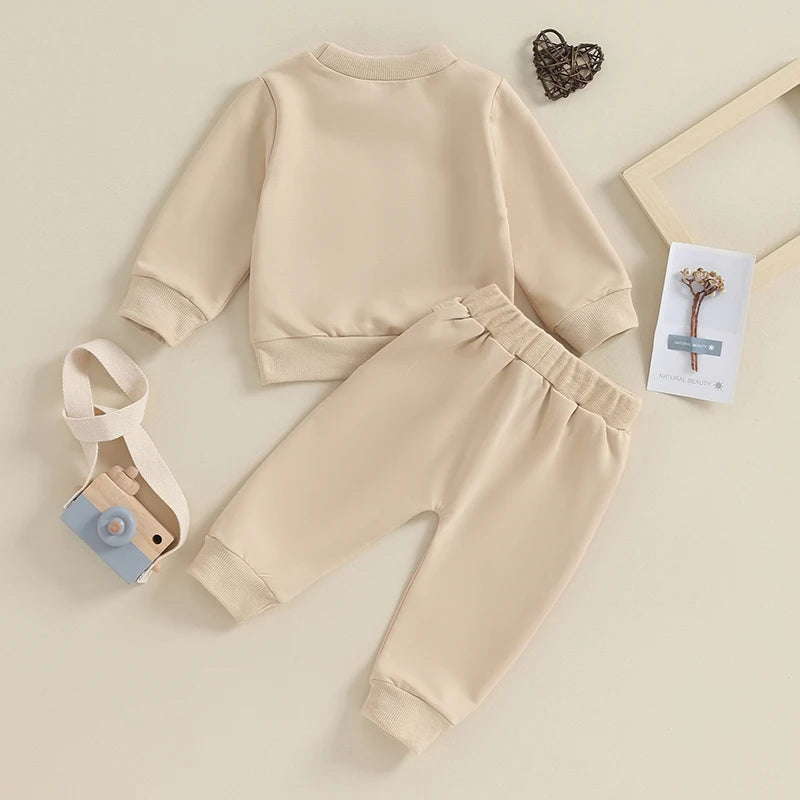 Mama's Boy | 0-3Y newborn toddler baby boy autumn winter outfits letter crewneck sweatshirt casual pants set 2 pieces clothing