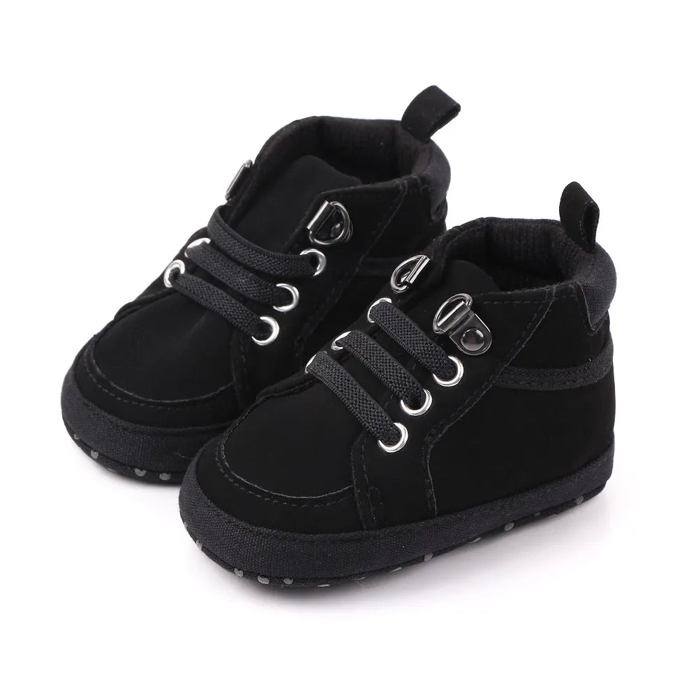 ISA | Baby Casual Shoes Ankle-covering Little Boots for 0-1 Year Toddler Boys Outdoor Prewalking.