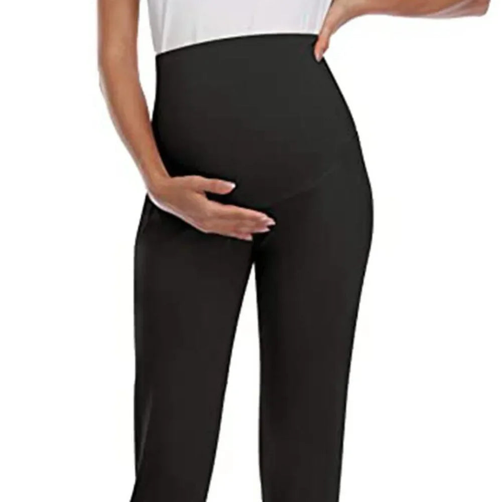 Isa | Motherhood ladies casual pants high waist stretchy lounge pants for pregnant women joggers with pockets.