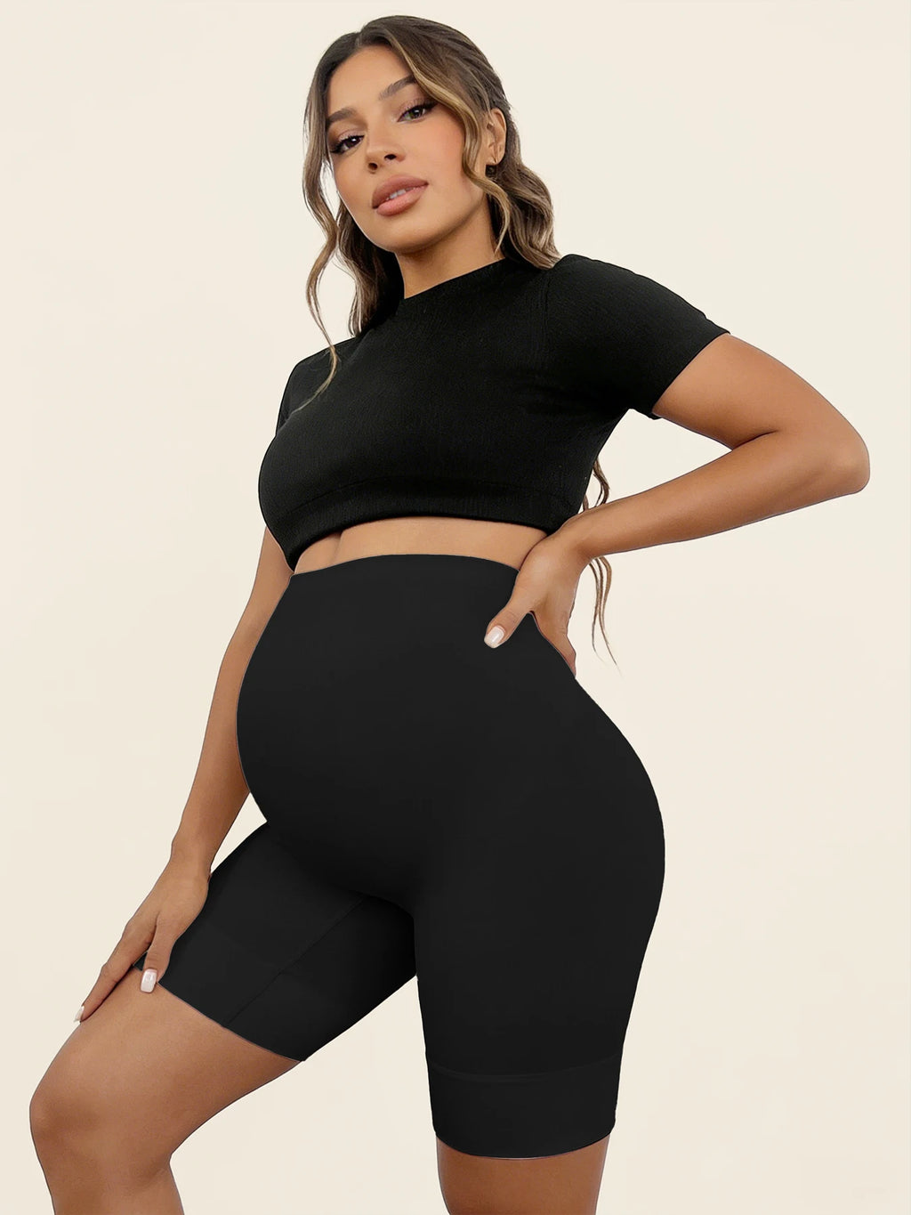 Lia | Maternity Leggings Short High Waist Sports Hip Clothing Pregnant Woman Yoga Fitness Sportswear Slim Fashion Shorts Clothing
