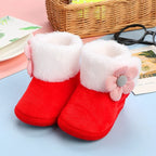 ISA | Comfortable Shoes Newborn Baby Girls Boys Soft Booties Plain Pompom Snow Boots Baby Toddler Newborn Warming Shoes.