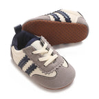 ISA | Newborn Baby Classic Sneakers Letters Splicing Baby Casual Shoe Non-slip Hundred Walking Baby Boys Girls Baby Shoes 0-18 Months