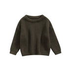 ISA | Suefunskry Newborn Baby Girl Boy Knitted Long Sleeve Autumn Winter Sweater Solid Loose Sweater Casual Tops Kids Clothing 3M-5Y