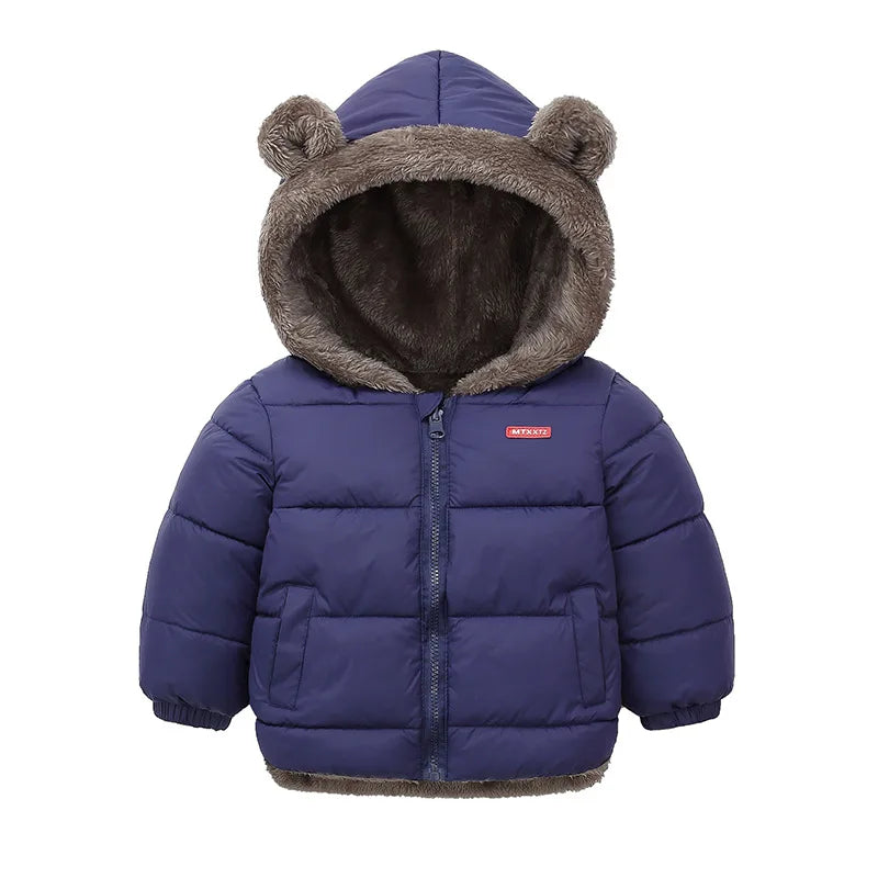 Charlie | Boys Girls Thick Jackets Winter Children Padded Fleece Warm Coats Kids Cotton Outerwear with Hood Children's Clothing Snowsuit