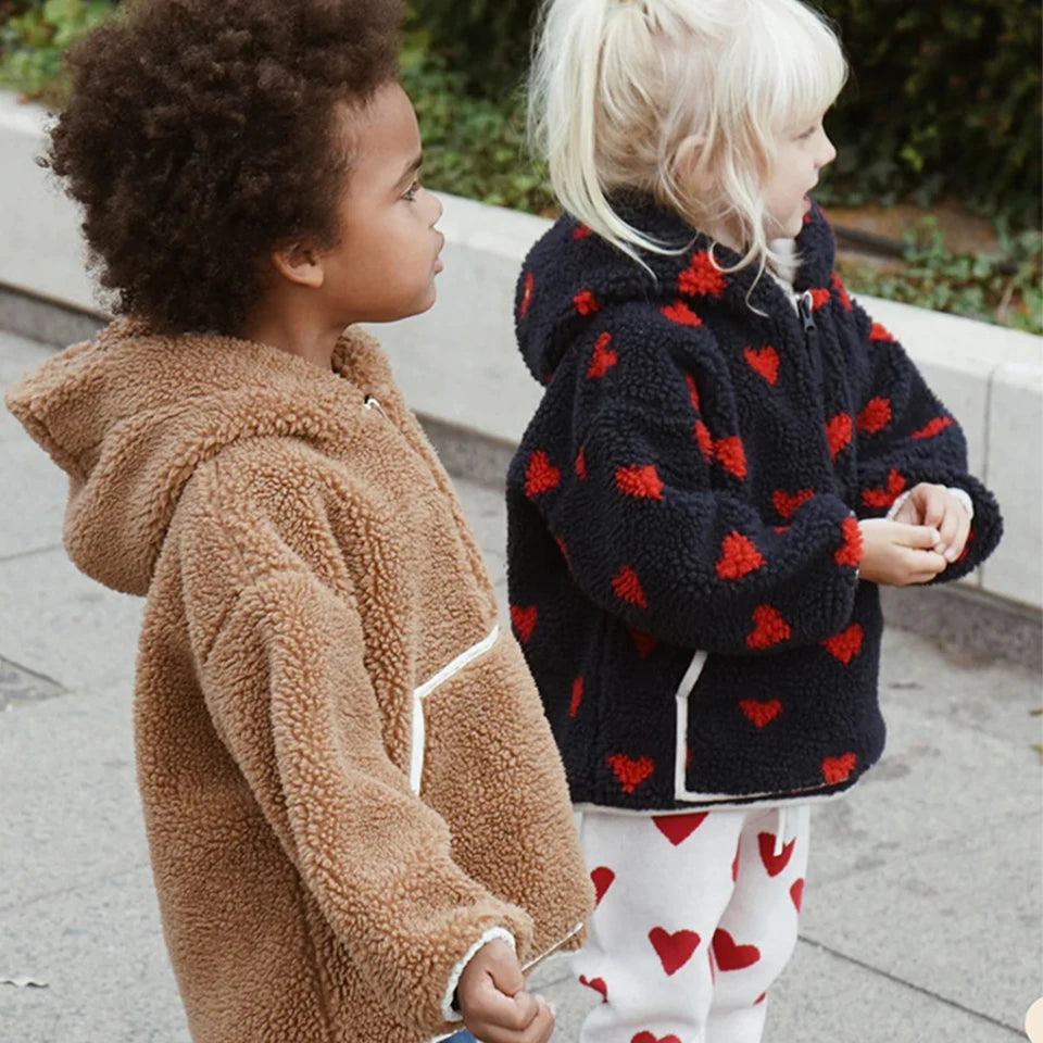 Jessy | Winter Children Cotton Warm Outerwear Clothing Girls Print Jackets Baby Boys Plus Fleece Jackets Children's Clothing