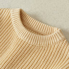ISA | Suefunskry Newborn Baby Girl Boy Knitted Long Sleeve Autumn Winter Sweater Solid Loose Sweater Casual Tops Kids Clothing 3M-5Y