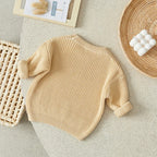 ISA | Suefunskry Newborn Baby Girl Boy Knitted Long Sleeve Autumn Winter Sweater Solid Loose Sweater Casual Tops Kids Clothing 3M-5Y