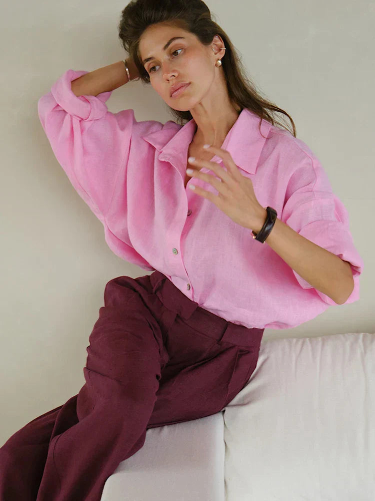 The Mia-Liv Airy Linen Blouse