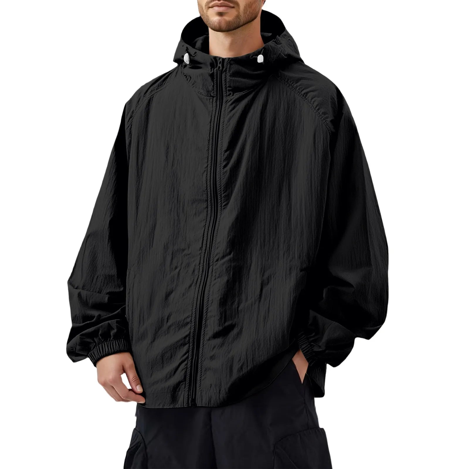 Liam | Men's Outdoor Casual Loose Sun Protection Clothing Punch Coat Waterproof Quick-Drying Loose Hooded Jacket.