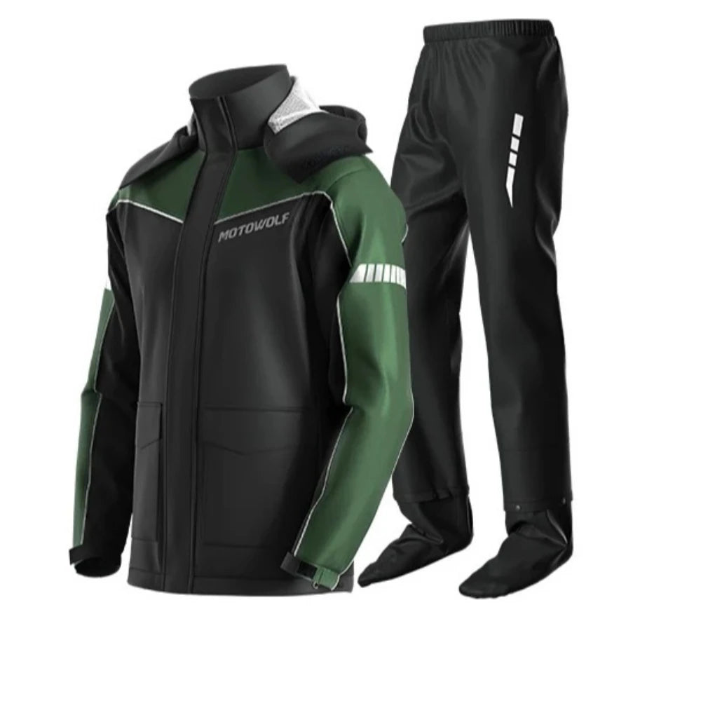 Unisex Motorcycle Waterproof Rain Suit, Rain Jacket, and Rain Pants.
