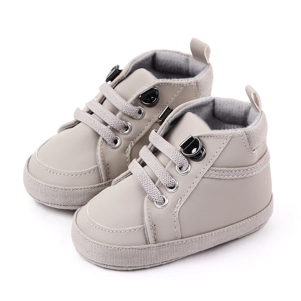 ISA | Baby Casual Shoes Ankle-covering Little Boots for 0-1 Year Toddler Boys Outdoor Prewalking.