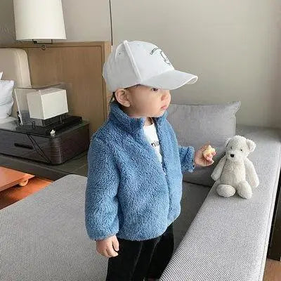 Charlie | Solid Color Fashion Kids Plush Jacket Autumn Winter Warm Baby Girl Boy Casual Coat Outerwear Children's Clothing Toddler Outerwear