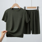 Charlie | 2 Piece Set Kids Thin Shorts with Short Sleeves Ice Silk Suit Boys and Girls Casual Joker Home Clothing 2-Piece Set