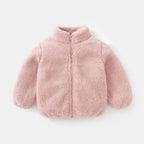 Charlie | Solid Color Fashion Kids Plush Jacket Autumn Winter Warm Baby Girl Boy Casual Coat Outerwear Children's Clothing Toddler Outerwear