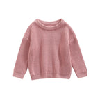 ISA | Suefunskry Newborn Baby Girl Boy Knitted Long Sleeve Autumn Winter Sweater Solid Loose Sweater Casual Tops Kids Clothing 3M-5Y