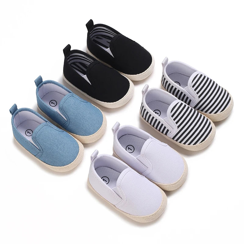 ISA | 4-color toddler non-slip baby shoes baby canvas classic sneakers newborn sports shoes baby boys girls first walker shoes