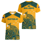 Australia Kangaroo Soccer Pattern T-Shirt Men / Women 3D Printed Animal T-Shirt Sport V-Neck Short Sleeve Tops Summer Tennis Football T-Shirts World Cup