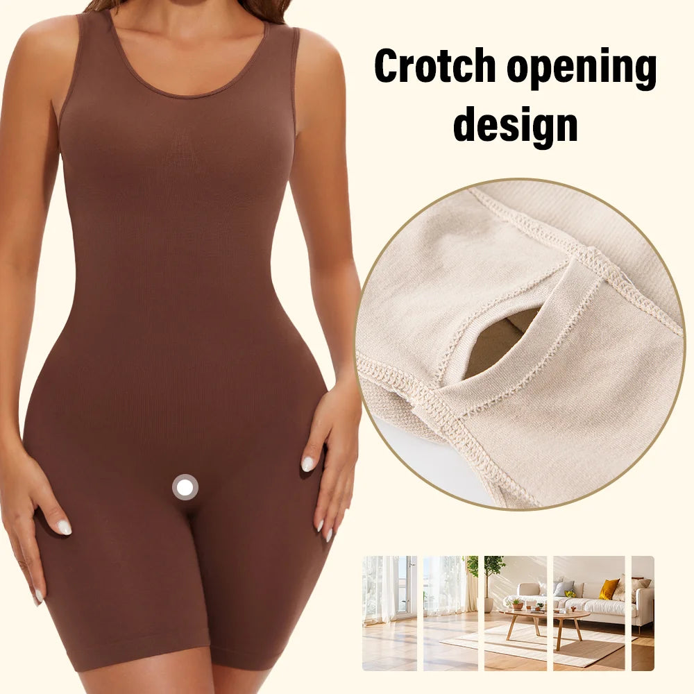Lia | Bodysuits Full Coverage Shapewear Thigh Slimming Bodysuit Wide Shoulder Body Shaper Jumpsuit Seamless Shapers Slimmer