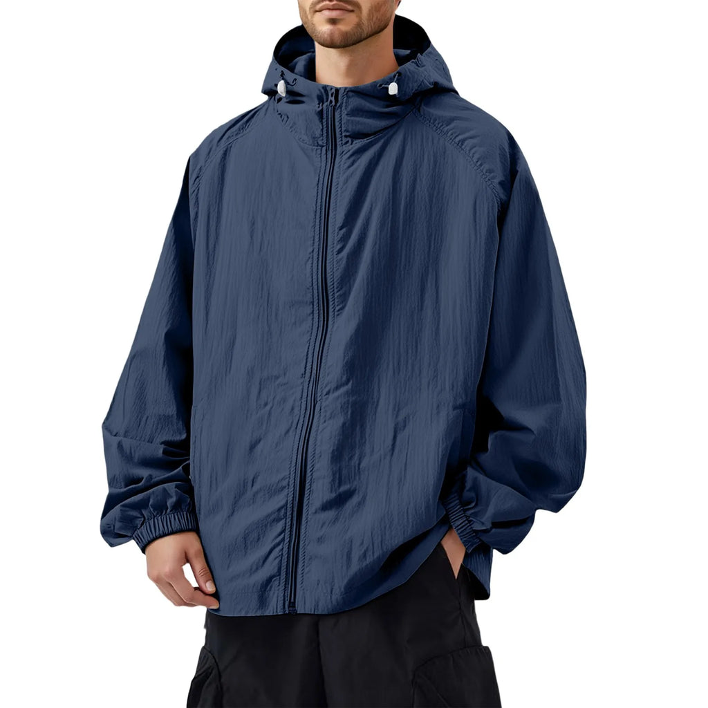 Liam | Men's Outdoor Casual Loose Sun Protection Clothing Punch Coat Waterproof Quick-Drying Loose Hooded Jacket.