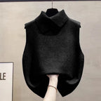 Lia | Autumn Winter Korean Solid Color Lapel Sleeveless Versatile Casual Knit Vest for Women
