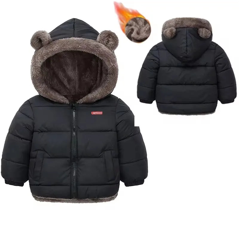 Charlie | Boys Girls Thick Jackets Winter Children Padded Fleece Warm Coats Kids Cotton Outerwear with Hood Children's Clothing Snowsuit