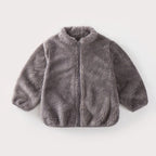 Charlie | Solid Color Fashion Kids Plush Jacket Autumn Winter Warm Baby Girl Boy Casual Coat Outerwear Children's Clothing Toddler Outerwear