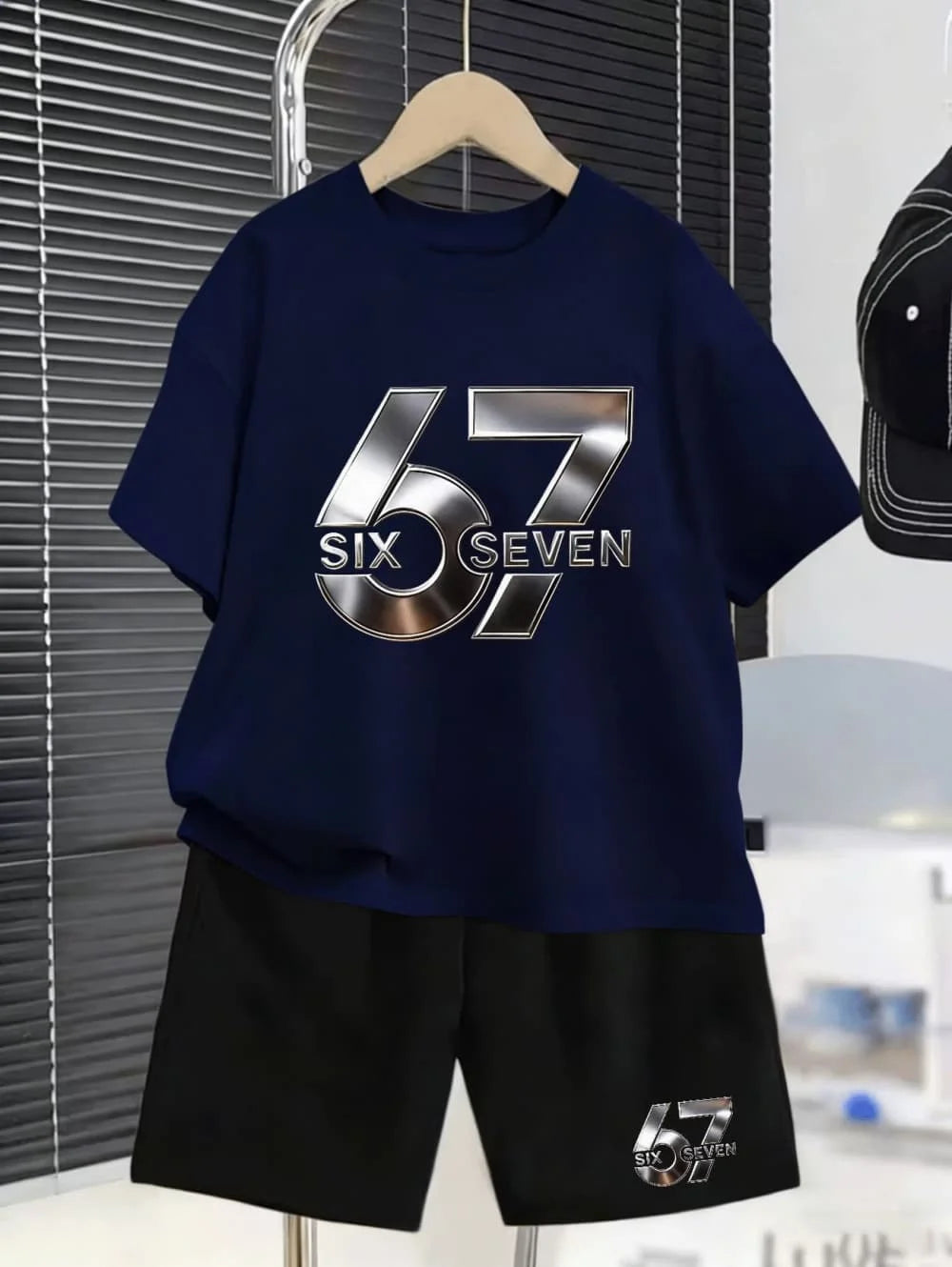 Elcevi | Boys Sets 67 Funny Print Kids T-Shirt Shorts Pants Set Casual Outfit for Funny Gift Children's Clothing