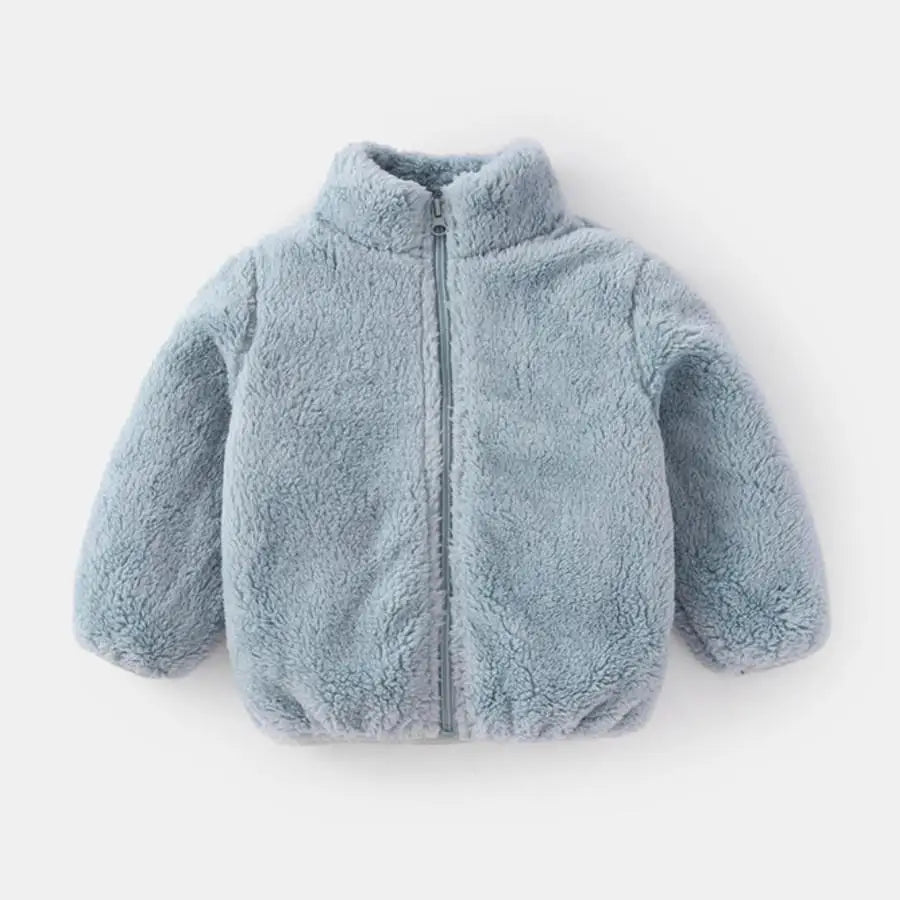 Charlie | Solid Color Fashion Kids Plush Jacket Autumn Winter Warm Baby Girl Boy Casual Coat Outerwear Children's Clothing Toddler Outerwear