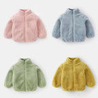 Charlie | Solid Color Fashion Kids Plush Jacket Autumn Winter Warm Baby Girl Boy Casual Coat Outerwear Children's Clothing Toddler Outerwear