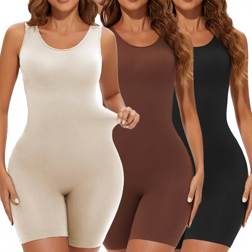 Lia | Bodysuits Full Coverage Shapewear Thigh Slimming Bodysuit Wide Shoulder Body Shaper Jumpsuit Seamless Shapers Slimmer