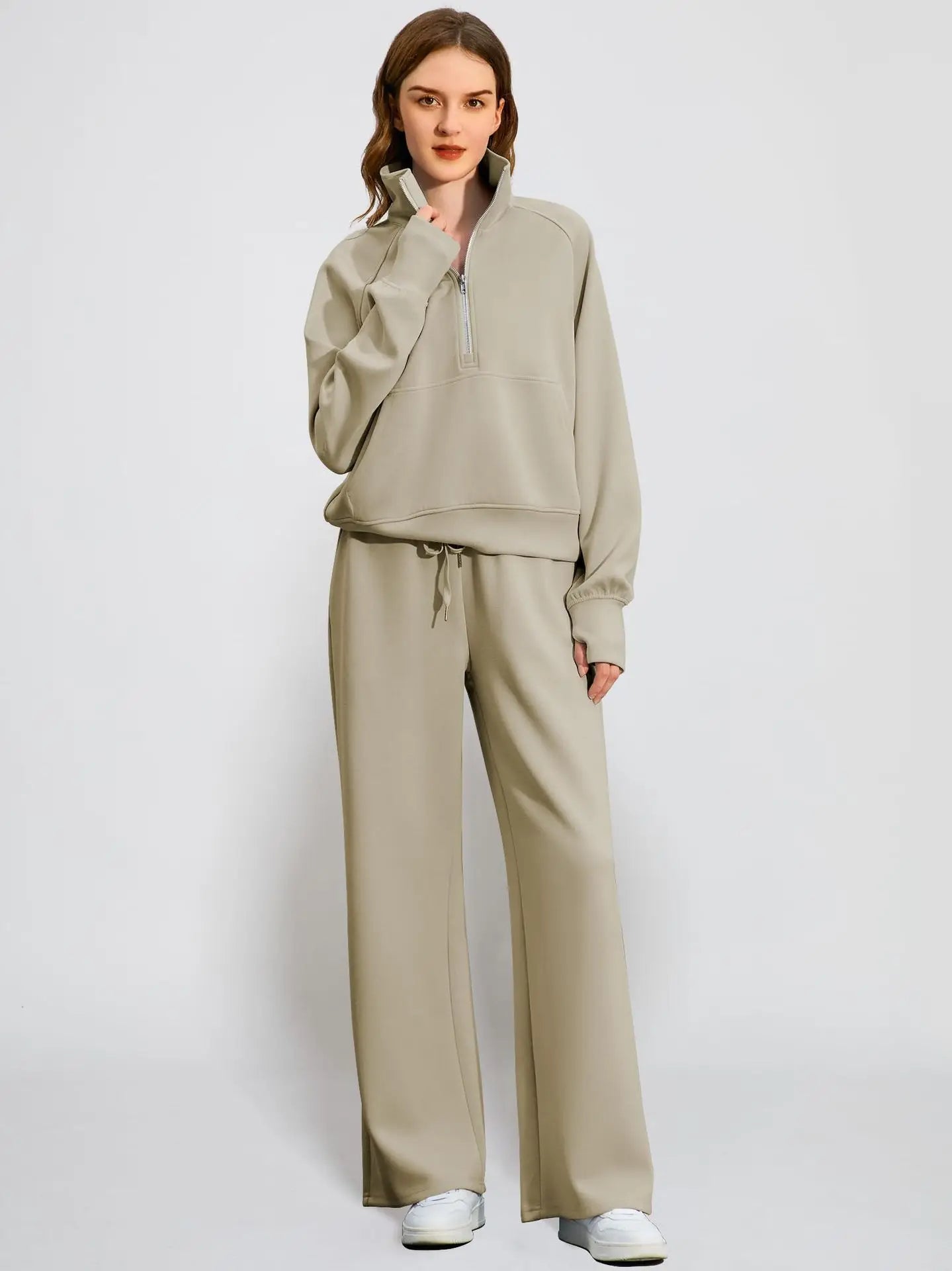 Elcevi | Leisure Duo Set with Half Zip