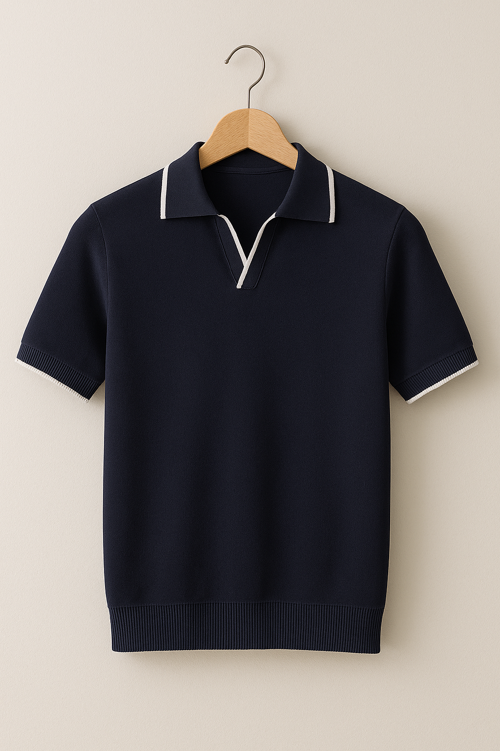 Liam | Men Slim Fit Knit Polo Shirt with Contrast Trim