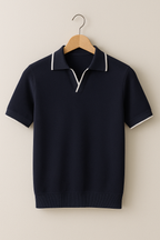 Liam | Men Slim Fit Knit Polo Shirt with Contrast Trim