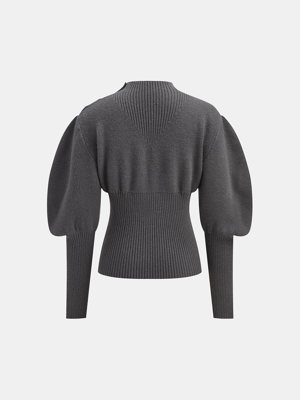 Mary | Cropped Knitted Sweater with Puff Sleeves