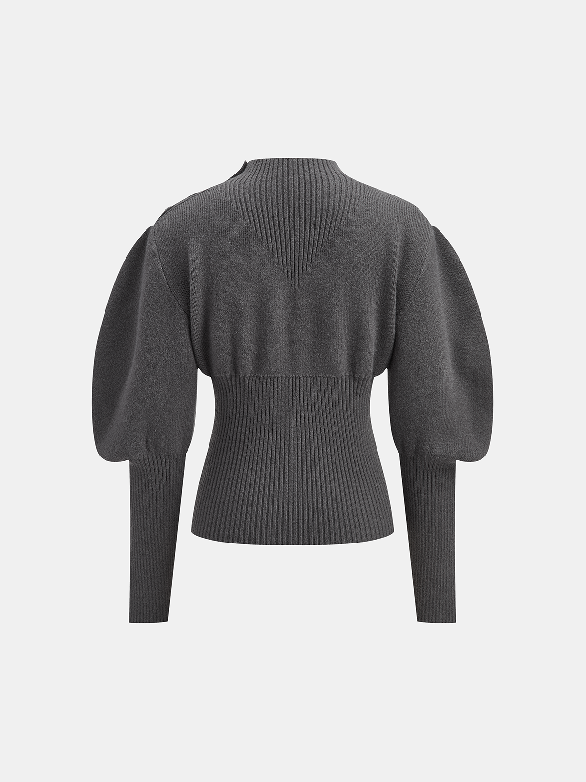 Mary | Cropped Knitted Sweater with Puff Sleeves