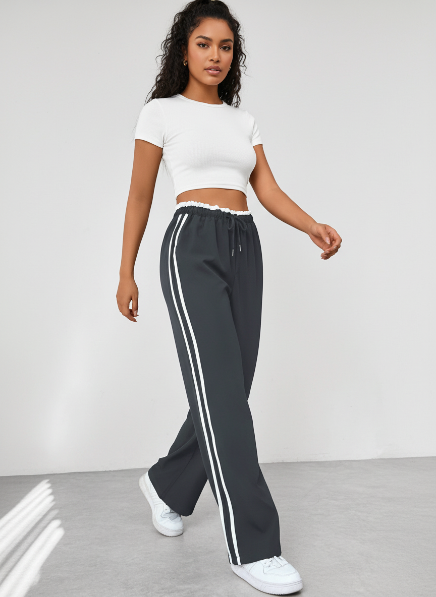 Sporty Women's Jogging Pants with Side Stripes - Senna