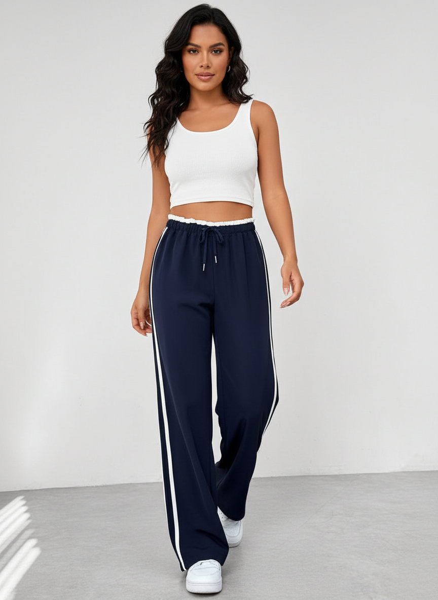 Sporty Women's Jogging Pants with Side Stripes - Senna