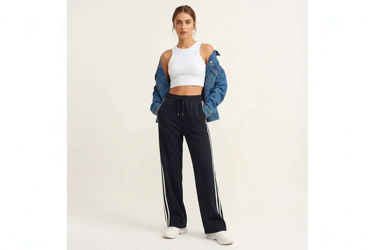 Sporty Women's Jogging Pants with Side Stripes - Senna