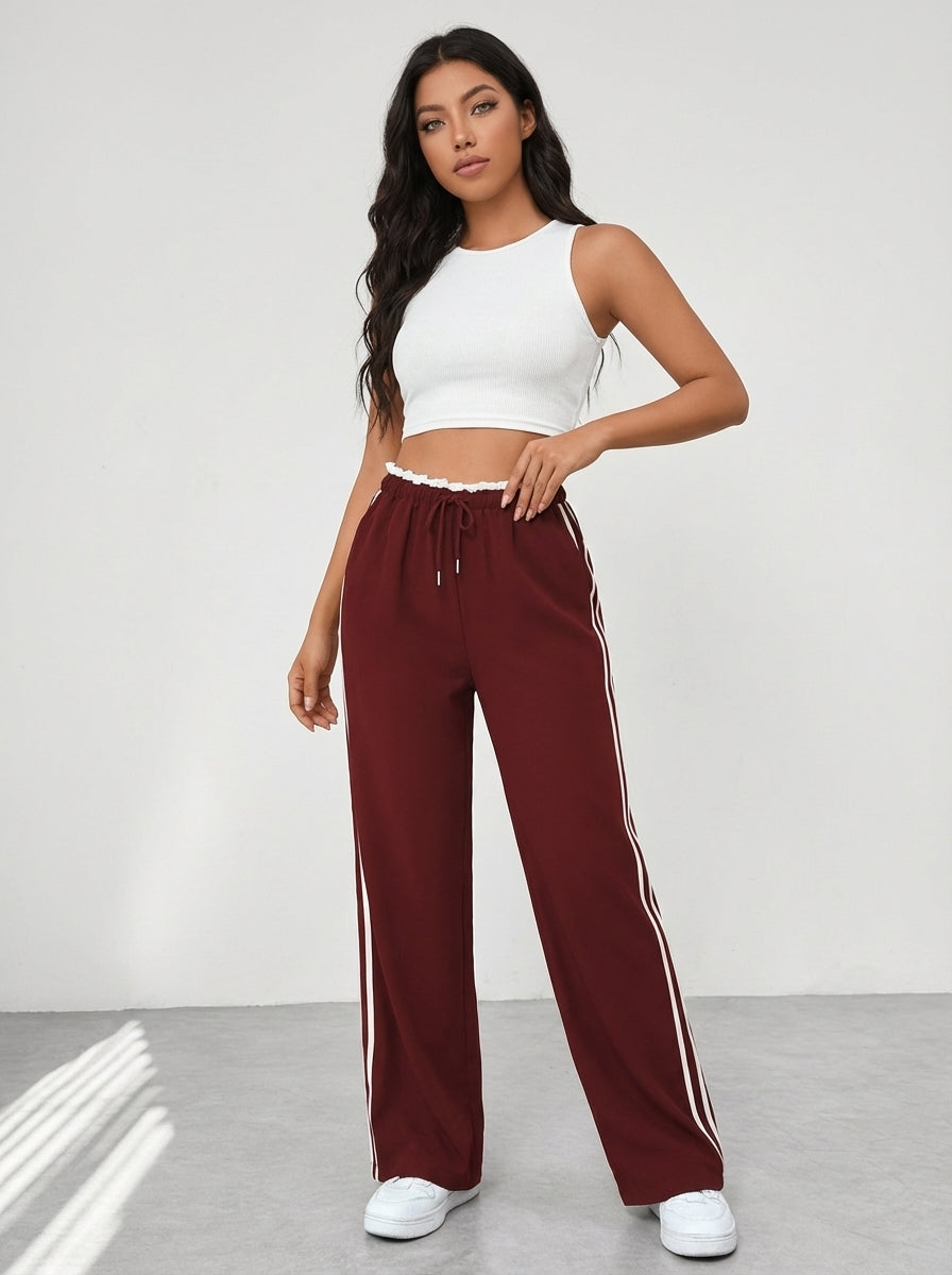 Sporty Women's Jogging Pants with Side Stripes - Senna