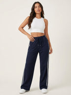 Sporty Women's Jogging Pants with Side Stripes - Senna