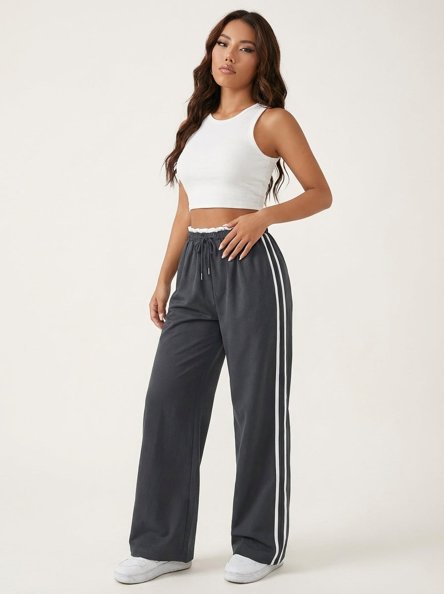 Sporty Women's Jogging Pants with Side Stripes - Senna