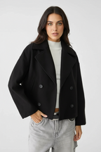 Stylish Short Women's Jacket with Double-Breasted Design - Senna