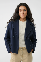 Stylish Short Women's Jacket with Double-Breasted Design - Senna