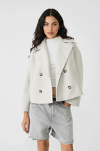 Stylish Short Women's Jacket with Double-Breasted Design - Senna