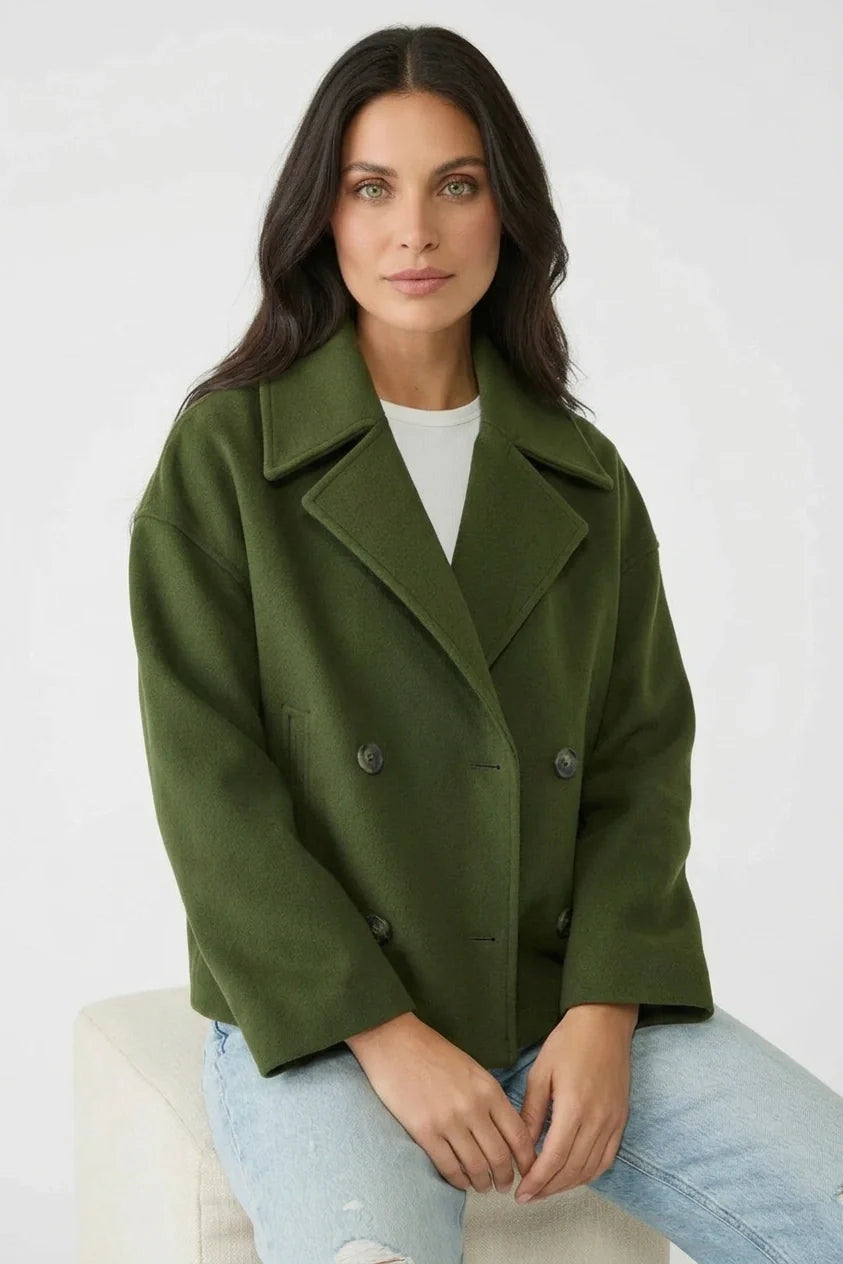 Stylish Short Women's Jacket with Double-Breasted Design - Senna