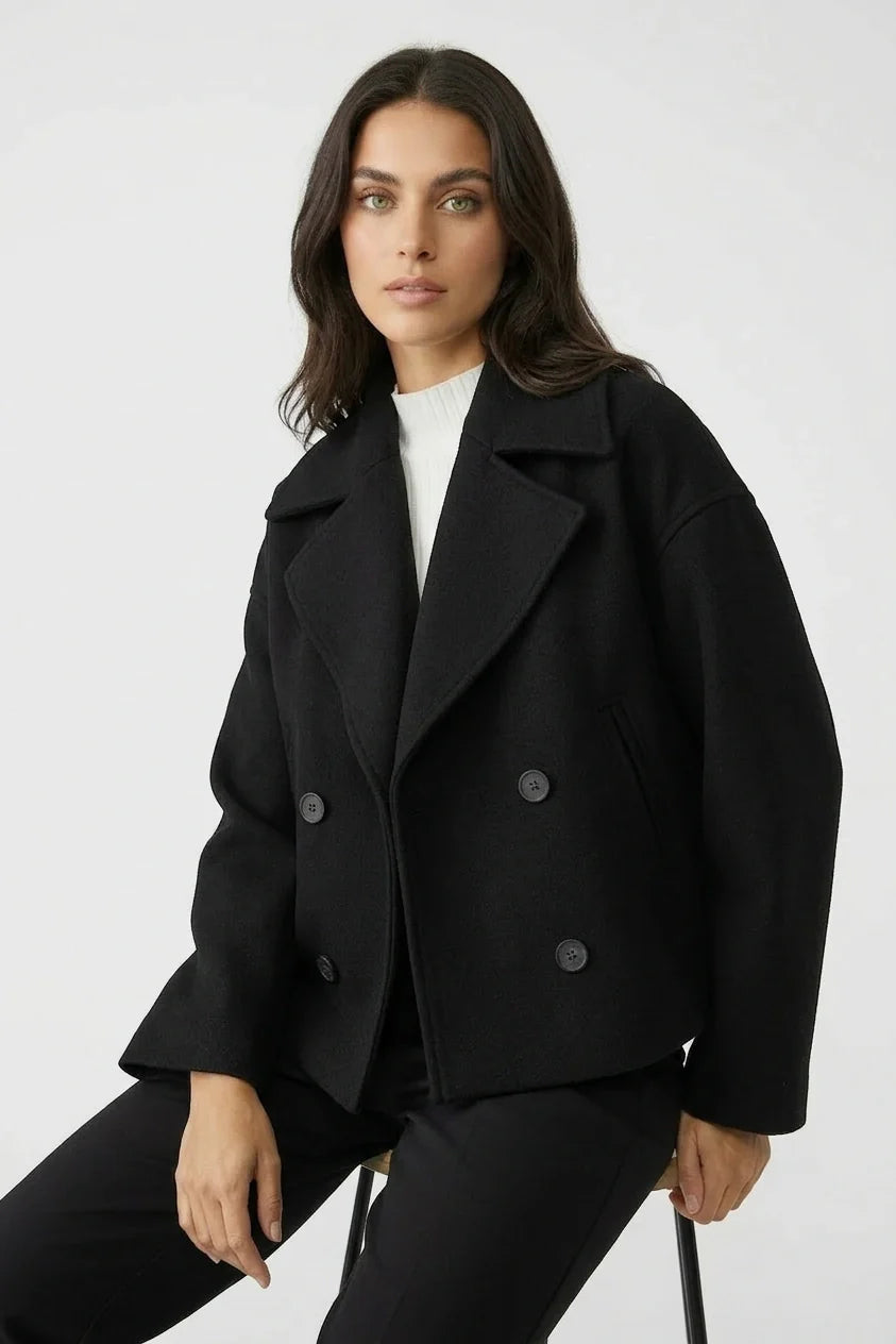 Stylish Short Women's Jacket with Double-Breasted Design - Senna