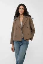 Stylish Short Women's Jacket with Double-Breasted Design - Senna